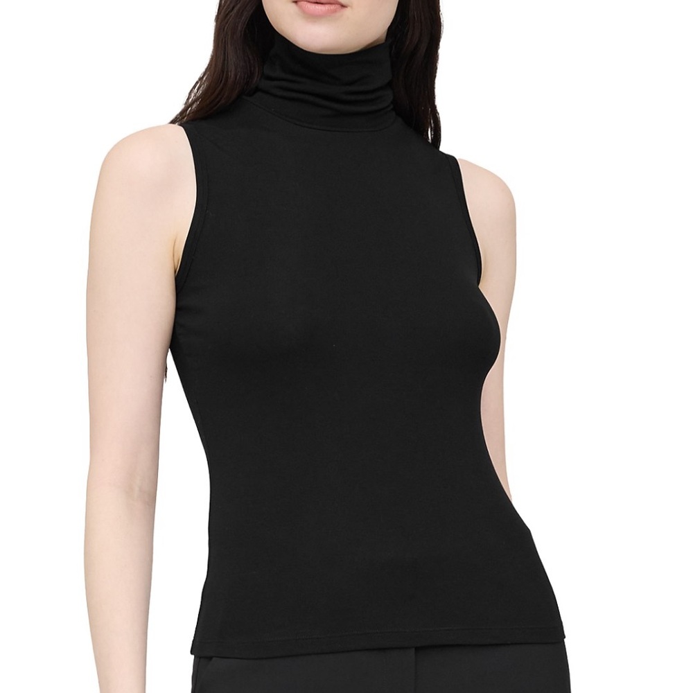 Theory Wendel Black Sleeveless Turtleneck Top XXL